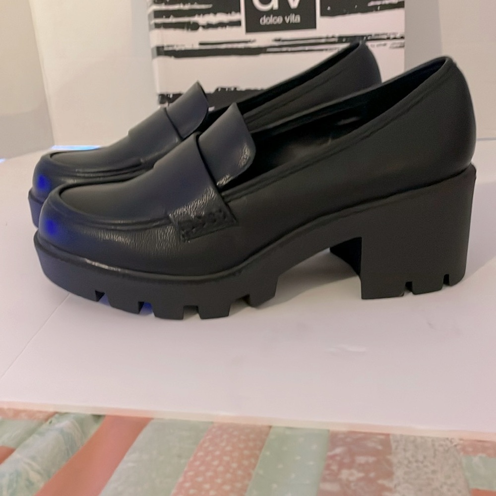 Dolce Vita Women's Black Chunky Loafers Sz 9 Brand Nrw